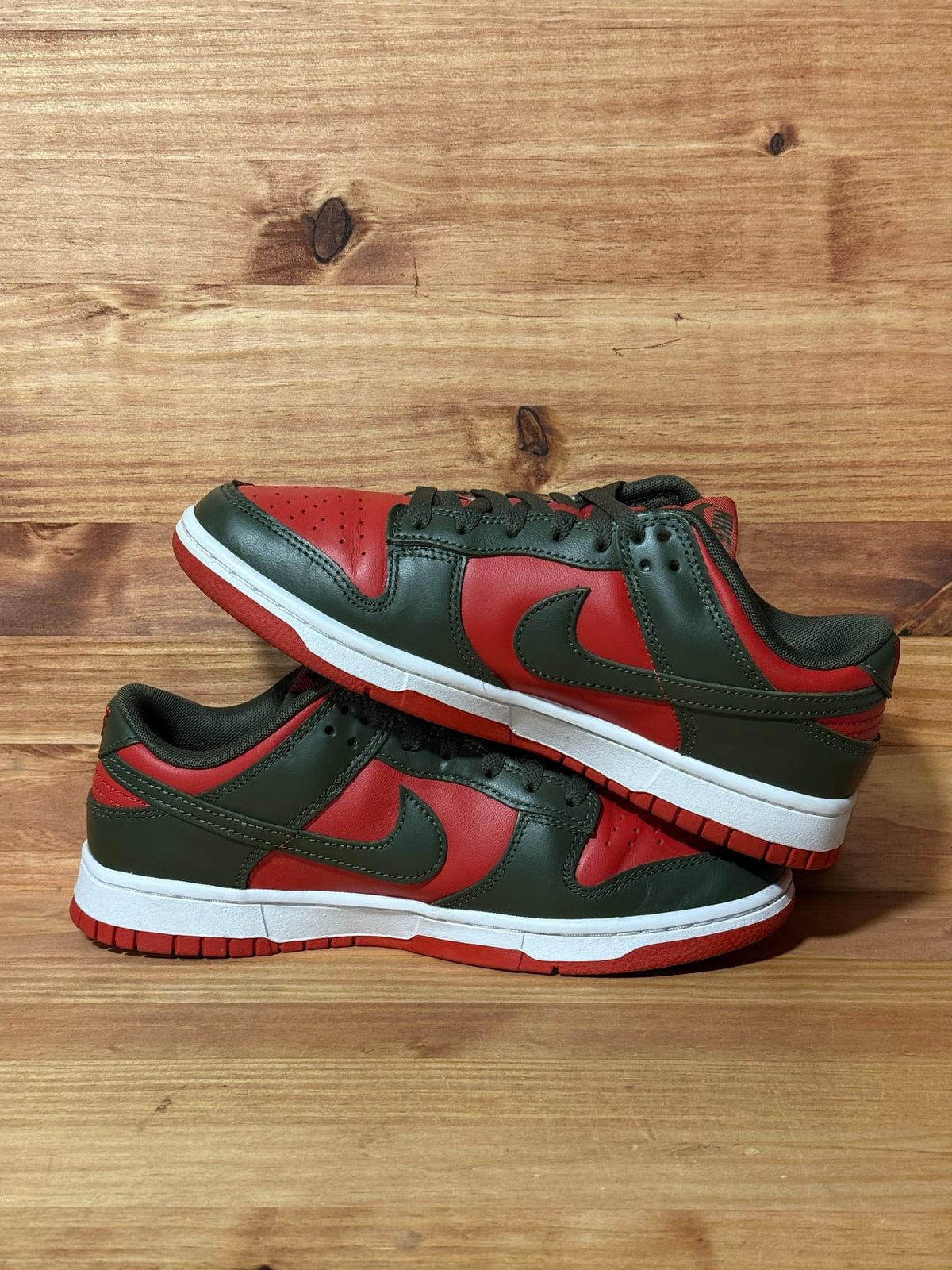 Nike Dunk Low Mystic Red Cargo Khaki - Size 7.5