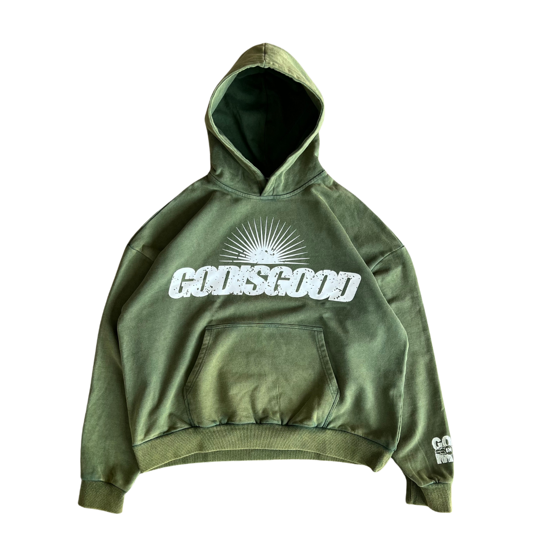 GOD IS GOOD HOODIE (MOSS GREEN)