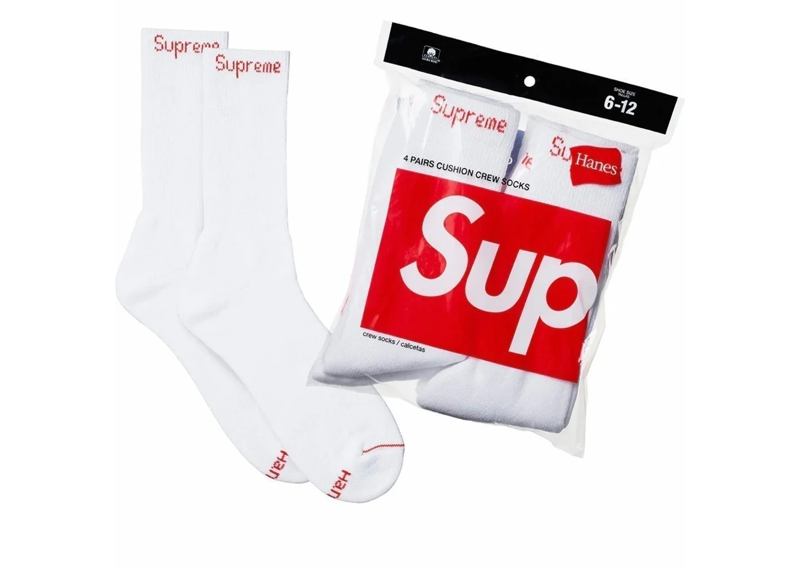 Supreme Socks Individual White
