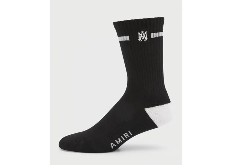 Amiri MA Logo Socks Black/White