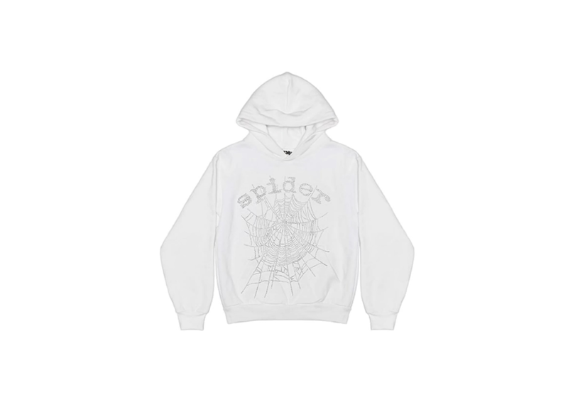 Sp5der Rhinestone Hoodie White – Memory Lane